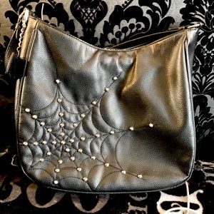 Lux De Ville black spiderweb purse